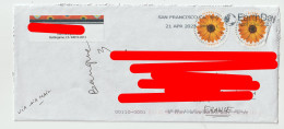 6595 Lettre Cover ETATS UNIS USA SAN FRANCISCO EARTH DAY 2023 TOURNESOL SUNFLOWER - Lettres & Documents