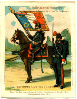 Militaria - Chromo - Le Nouvel Etendard Du 1er Régt De Pontonniers - Batailles Inscrites à L'Etendard 1795.1801.1809.181 - Drapeaux