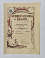 PORTUGAL -LISBOA - Companhia Portuguesa De Algodões -Titulo De Uma Acção 100$00 - Nº 3490 - 30JUN1920 - Textiles