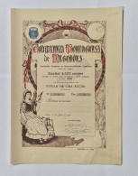 PORTUGAL -LISBOA - Companhia Portuguesa De Algodões -Titulo De Uma Acção 100$00 - Nº 3490 - 30JUN1920 - Textile
