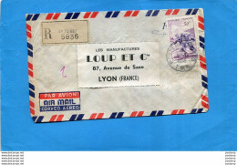 MARCOPHILIE- -Lettre FM Recommandée  Cad Poste Aux Armées 1955 T O E SP 70667 5836-Taxe Rec Avion 50frs Tp Rugby - Guerre D'Indochine / Viêt-Nam