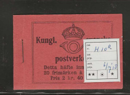 1918 MNH Sweden Booklet Facit H10-R, Postfris** - 1904-50