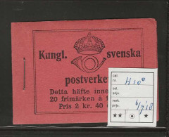 1918 MNH Sweden Booklet Facit H10-O, Postfris** - 1904-50