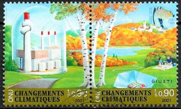 VEREINTE NATIONEN, UNO - GENF 2001 , MI 430-431,  CHANGEMENTS CLIMATIQUES, GESTEMPELT, OBLITERE - Used Stamps