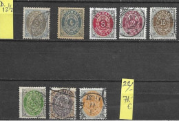 Dinamarca 1875/1877  Yvert 22b+23b+24b+25b+26b+27b+28aB+29B   71 Euros - Used Stamps