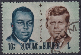 1966 Burundi, Mi:BI 212A, Sn:BI B24, Yt:BI 169, Prince Loius, Memorial Mit Prince Rwagasore & President J.F.Kennedy - Used Stamps