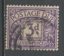 Grande Bretagne - Great Britain - Großbritannien Taxe 1924-30 Y&T N°T12 - Michel N°P13 (o) - 3p Postage Due - Postage Due