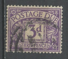 Grande Bretagne - Great Britain - Großbritannien Taxe 1924-30 Y&T N°T12 - Michel N°P13 (o) - 3p Postage Due - Impuestos