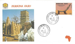 Envellope Visite Du Pape Jean Paul II BURKINA FASO N° 783 Y & T - Burkina Faso (1984-...)