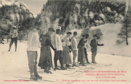 Eaux Bonnes * Concours International De Ski Février 1908 * Skieurs Amateurs Sur Les Pentes Neigeuses Près Gourette - Eaux Bonnes