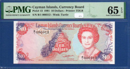 CAYMAN ISLANDS - P.13 –  10 Dollars 1991 UNC / PMG 65, S/n B/1 000312 LOW SERIAL NUMBER - Kaaimaneilanden
