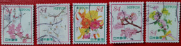 Timbre Japon 2021 10289 10293 Fleurs De Cerisier Pecher Abricotier Magnolia Coquelicot  Photo Non Contractuelle - Used Stamps