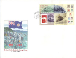 Hong Kong British Rule Ends In Hong Kong Last Day Souvenir Sheet 792 On Large Envelope FDC 1997 Without Number - FDC