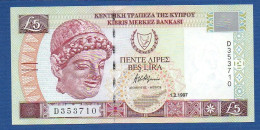 CYPRUS - P.58 – 5 Pounds / Lirai / Lira 1.2.1997 UNC, S/n D353710 - Cipro