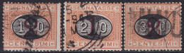 Italy 1890 Sc J25-7 Italia Sa S17-9 Postage Due Set Used - Strafport