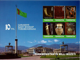 Turkmenistan 2001.10 Years Of Independence(Flags,Architecture,Mountains,Music Instr. ,Art,Jewelry).S/S.Michel # Bl 15 - Turkmenistan