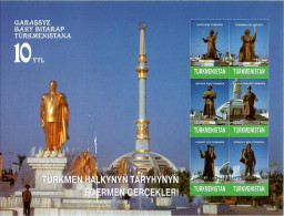 Turkmenistan 2001.10 Years Of Independence (President Niyazov, Turkmen Khans ) . S/S. Michel # Bl 18 - Turkmenistán