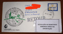 Brazil 2022: Letter Returned Due To The Covid-19 Pandemic. Brazilian Post Does Not Ship To Palestine (see Description). - Briefe U. Dokumente