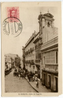 Spain 1931 Postcard Huelva - Calle De Sagasta; Scott 333 - 5c. King Alfonso XIII - Huelva