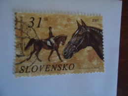 SLOVAKIA USED   STAMPS HORSES - Chevaux