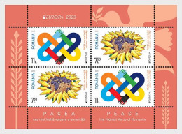 Romania.2023.Europa CEPT.Peace – The Highest Value Of Humanity.s/s (2) ** . - Unused Stamps