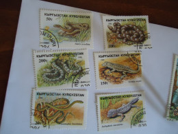 KYRGYZSTAN  USED  STAMPS 6  REPTILES SNAKES - Serpents
