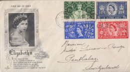 Enveloppe  FDC  1er   Jour   GRANDE  BRETAGNE    Couronnement  Royal     1953 - 1952-1971 Pre-Decimale Uitgaves