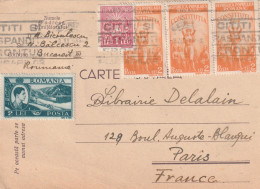 ROUMANIE CP 1948 BUCAREST Pour Paris - Briefe U. Dokumente