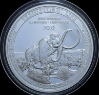 20 Frankov 2021 Prehistoric Life - Mammoth (Silver 0.999, 31.1g) 1oz, (45) Congo Ounce - Congo (Democratic Republic 1998)