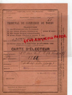 37- TOURS- ELECTION PRESIDENT TRIBUNAL COMMERCE- NEUVY LE ROI-10 DECEMBRE 1908- CHEMINS DE FER M. RENARD RARE - Historische Dokumente