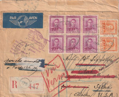 NOUVELLE - ZELANDE Lettre Recommandée 1948 WELLINGTON Pour L'ALASKA Retourned To Writer Passage Par PARIS - Covers & Documents