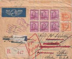 NOUVELLE - ZELANDE Lettre Recommandée 1948 WELLINGTON Pour L'ALASKA Retourned To Writer Passage Par PARIS - Storia Postale