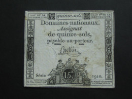 Domaines Nationaux - Assignat Quinze Sols - Loi Du 24 Octobre  1792  **** EN ACHAT IMMEDIAT **** - Assignate