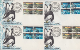 AAT 1971 Antarctic Treaty 2v Bl Of 4 Casey, Davis, Mawson, Macquerie (JK167) - FDC