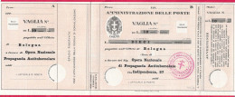 MODULO VAGLIA POSTALE C.10 (CAT. INT. 45/B) PRECOMPILATO O.N.P.A. LIRE 10 - NON VIAGGIATO - Tax On Money Orders