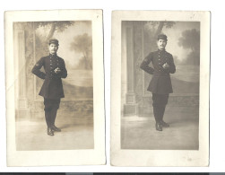 2 Cartes Photo - Un Militaire (prénom Maurice - Classe 17 ) Archive LE MANS - Famille Décosse Et Fauvet - Genealogia