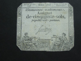 Domaines Nationaux - Assignat De Cinquante Sols - Loi Du 23 Mai 1793  **** EN ACHAT IMMEDIAT **** - Assignats & Mandats Territoriaux