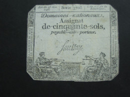 Domaines Nationaux - Assignat De Cinquante Sols - Loi Du 23 Mai 1793  **** EN ACHAT IMMEDIAT **** - Assignats