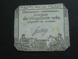 Domaines Nationaux - Assignat De Cinquante Sols - Loi Du 23 Mai 1793  **** EN ACHAT IMMEDIAT **** - Assignats & Mandats Territoriaux