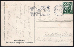 GERMANY GARMISH PARTENKIRCHEN 1934 - OLYMPIC WINTER GAMES GARMISH PARTENKIRCHEN 1936 - MAILED CARD - G - Invierno 1936: Garmisch-Partenkirchen