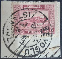 TRAIN-BRIDGE KIZIL URMAK-3 K-POSTMARK BEVOGLU-ISTAMBUL-TURKEY-1929 - Used Stamps