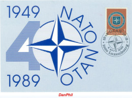 4.4.1989 - MK - NORTH-ATLANTIC TREATY ORGANIZATION (NATO) 1949-1989 - Maximumkarten