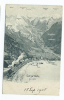 Railway   Postcard  Switzerland Fluelen Gottarobahn 1905 Steam Train - Gares - Avec Trains