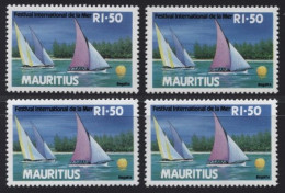 AFRIQUE  MAURITIUS  ILE MAURICE 1987  FETE DE LA MER BLOC X 4 TIMBRES NEUFS  MNH  Séparés  Val. R 1.50 - Maurice (1968-...)