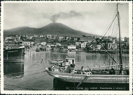 TORRE DEL GRECO - PANORAMA E VESUVIO - EDIZIONE SBARRA - SPEDITA 1955 (15685) - Torre Del Greco