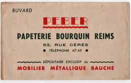 Buvard Peber Papeterie Bourquin Mobilier Métallique Bauché Rue Cérès Reims - Stationeries (flat Articles)