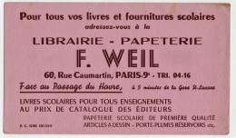 Buvard Librairie Papeterie F. Weil Rue Caumartin Paris - Cartoleria