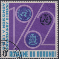 1963 Burundi, Mi:BI 69A, Sn:BI 59, Yt:BI 66, "1962“, Wappen Von Burundi, UN- Und UNESCO-Emblem - Usati