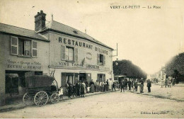 DEPT 91 VERT LE PETIT LA PLACE TRES BELLE ANIMATION 9X14 REIMPRESSION DE CARTES ANCIENNES - Vert-le-Petit