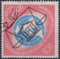 1963 Burundi, Mi:BI 74A, Sn:BI 62, Yt:BI 69,UNESCO-Emblem, Maßstäbe Und Karte, Allgemeine Erklärung Der Menschenrechte - Gebraucht